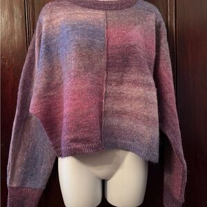 Women's Ombre Crewneck Sweater in Purple and Pink NWT large